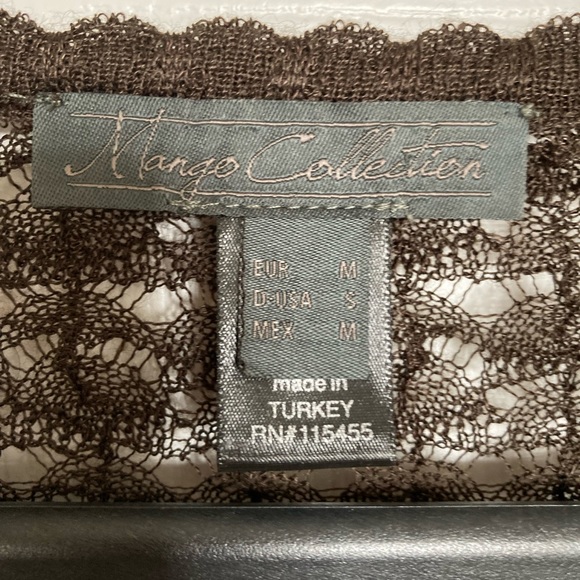 Mango Collection Lace Button Down Cardigan Brown Size: Us S, Eur M - Picture 4 of 4